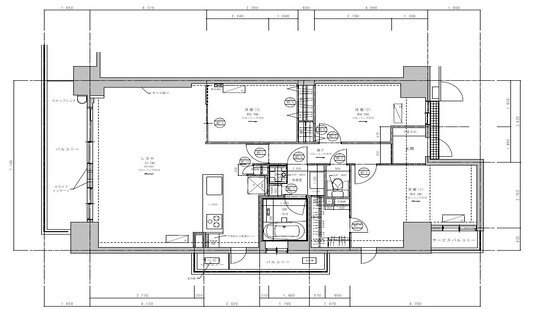 マンション平面図トレース